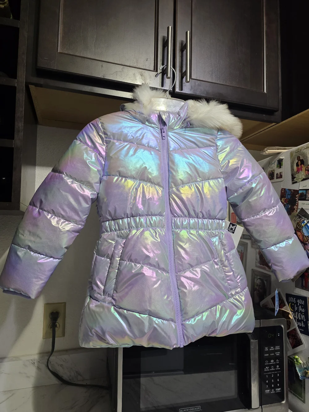 Member Mark Girls Iridescent Puff Jacket Toddler Girls Size 6